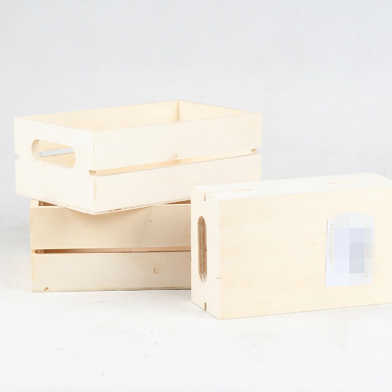 Wood Crates with Handles Wooden Nesting Serving Trays