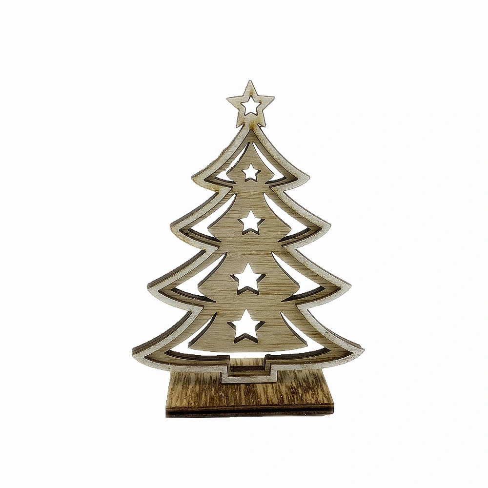 Hollowed-out Christmas Tree Shaped Wooden Decorations