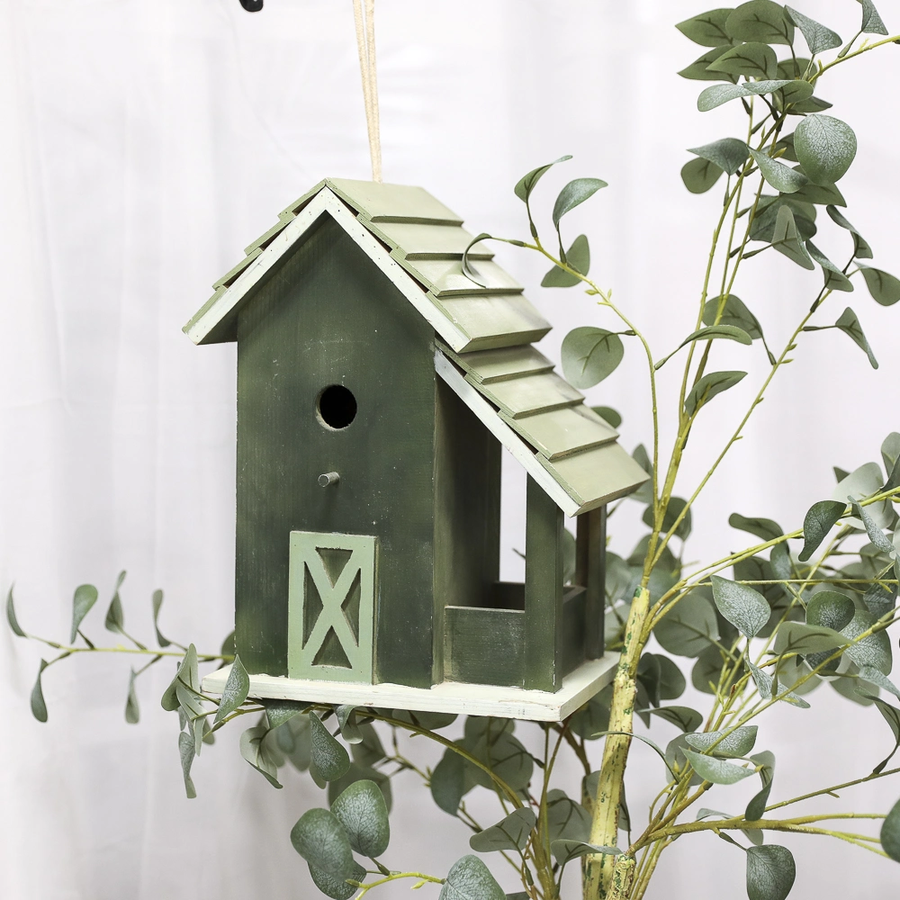 Wooden Hanging Bird House for Outside