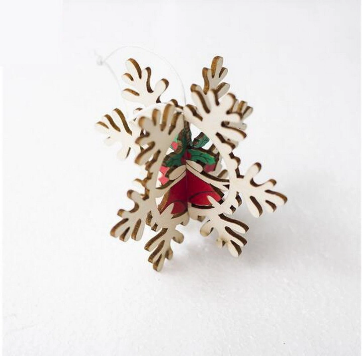 Creative Colored Drawing Splicing Wooden Christmas Tree Decorations